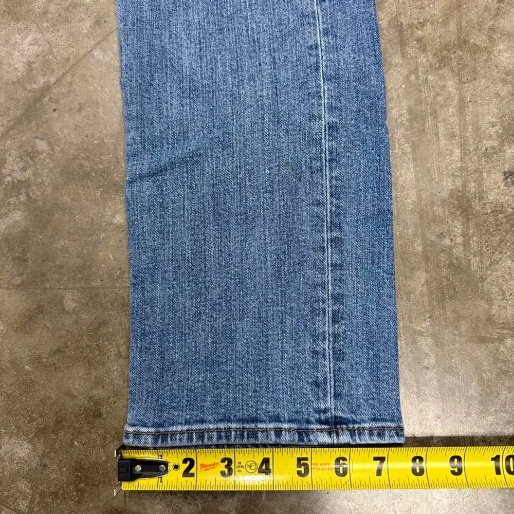 True Religion Slim Straight Mens Jeans 34x32 Medium Wash Blue Y2K Distressed